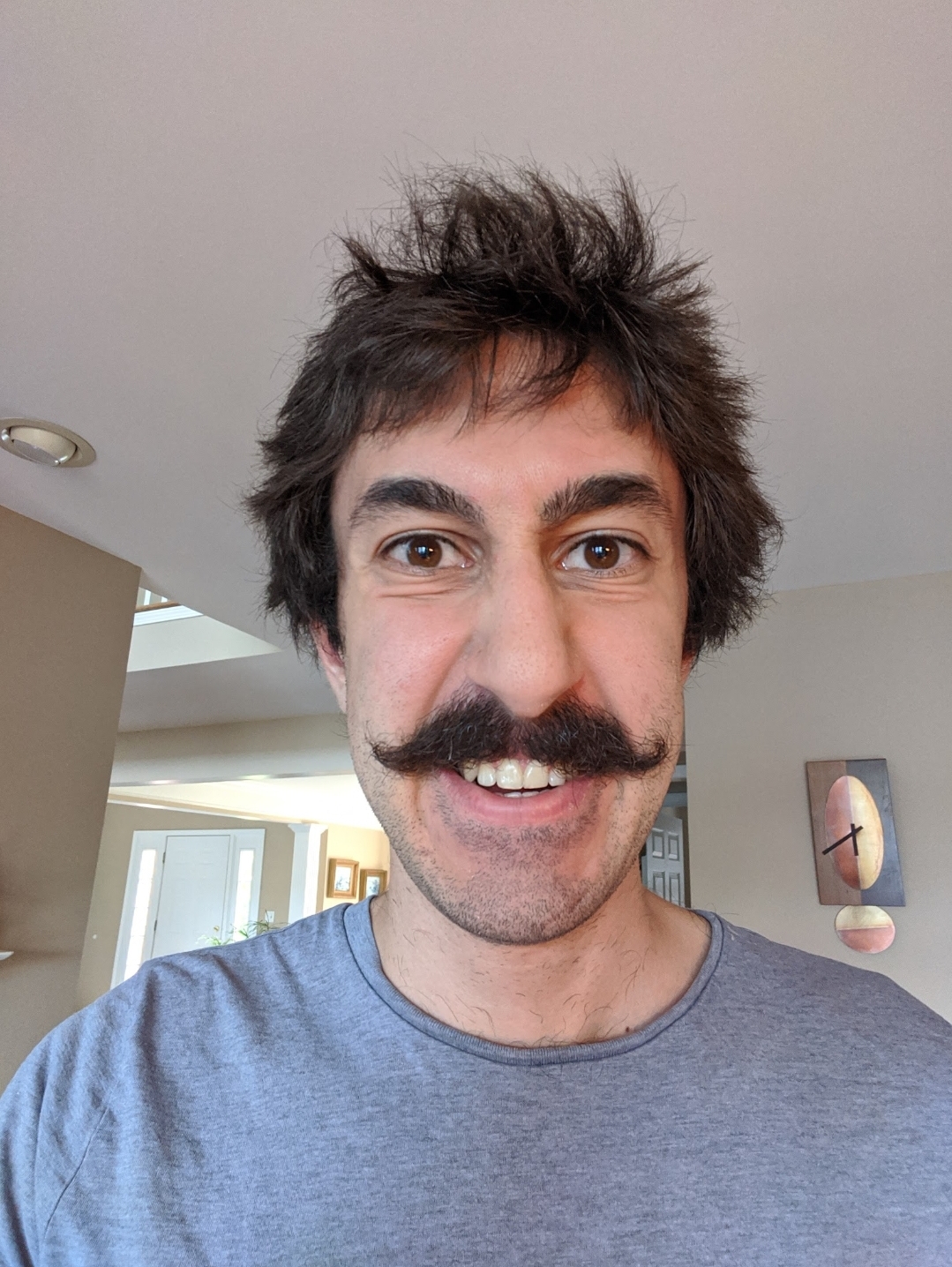 Me, moustached. Ah, youth. (This was recently).